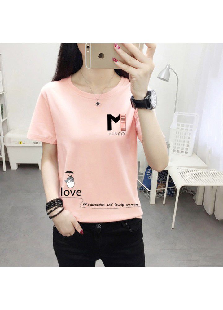 A variety of T-shirts women's 2021 summer new Korean loose short sleeve T-shirt women's white round neck women's half sleeve top fashion