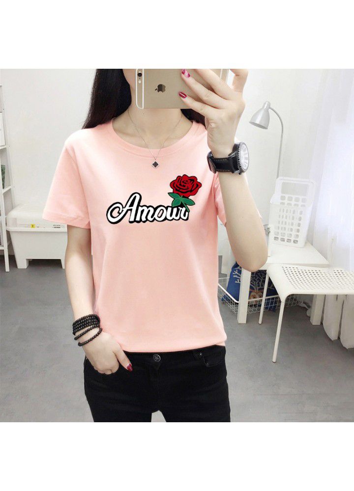 A variety of T-shirts women's 2021 summer new Korean loose short sleeve T-shirt women's white round neck women's half sleeve top fashion