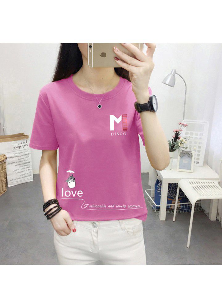 A variety of T-shirts women's 2021 summer new Korean loose short sleeve T-shirt women's white round neck women's half sleeve top fashion