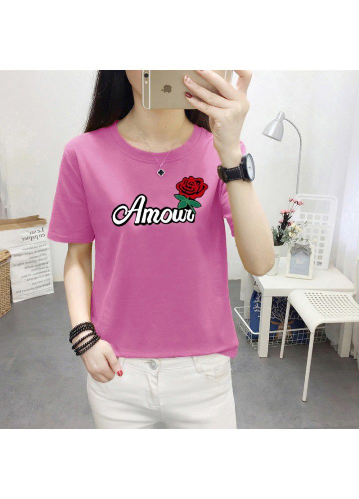 A variety of T-shirts women's 2021 summer new Korean loose short sleeve T-shirt women's white round neck women's half sleeve top fashion
