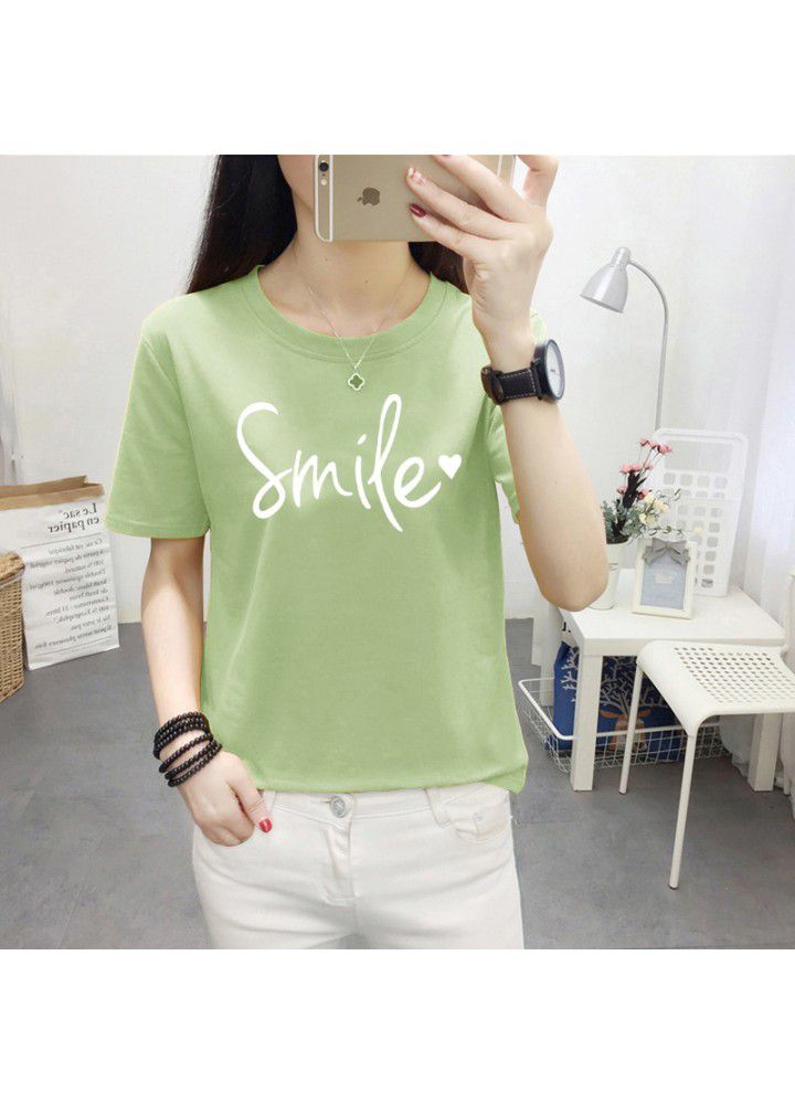 A variety of T-shirts women's 2021 summer new Korean loose short sleeve T-shirt women's white round neck women's half sleeve top fashion