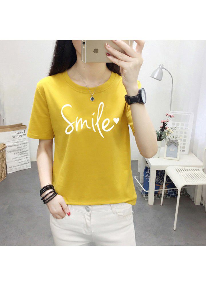 A variety of T-shirts women's 2021 summer new Korean loose short sleeve T-shirt women's white round neck women's half sleeve top fashion