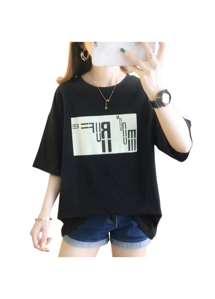 Short sleeve T-shirt women's new summer 2021 Korean loose Hong Kong style small shirt