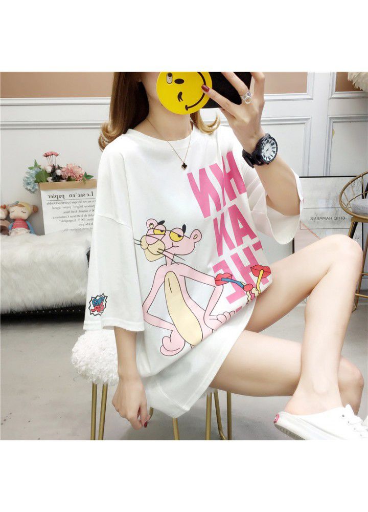 2020 new short sleeve T-shirt women's 200kg large women's loose and fat mm fattened half sleeve top summer fashion
