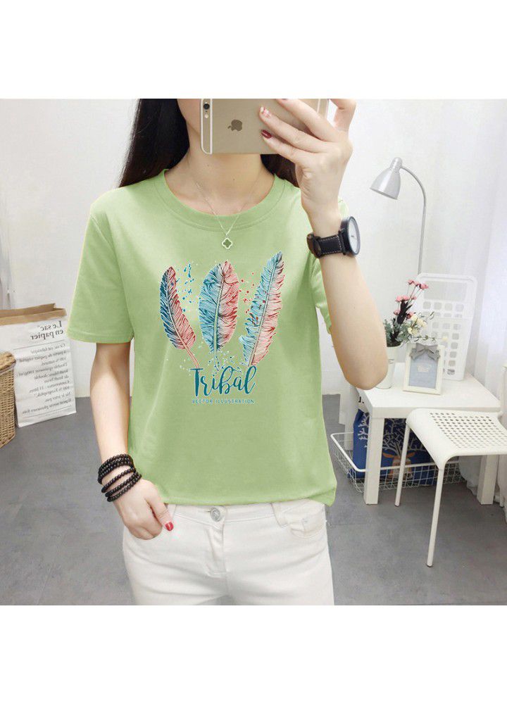 A variety of T-shirts women's 2021 summer new Korean loose short sleeve T-shirt women's white round neck women's half sleeve top fashion