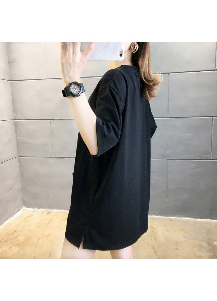 2021 new summer versatile short sleeve T-shirt women's top loose Korean large summer women's half sleeve fashion