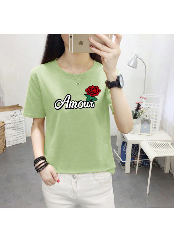 A variety of T-shirts women's 2021 summer new Korean loose short sleeve T-shirt women's white round neck women's half sleeve top fashion