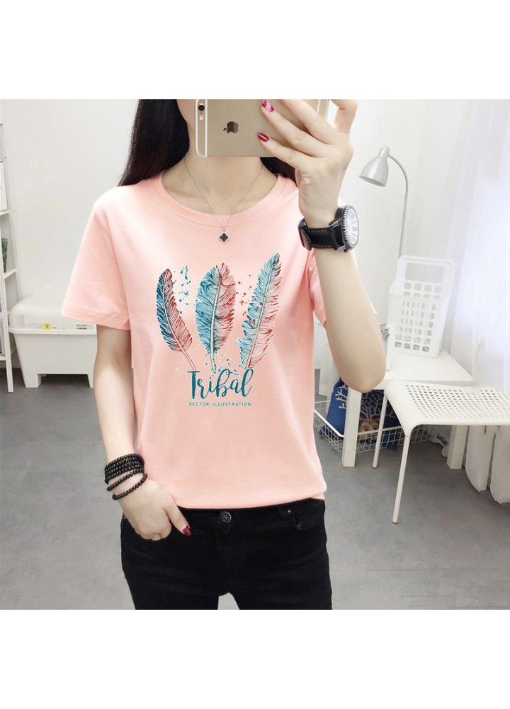 A variety of T-shirts women's 2021 summer new Korean loose short sleeve T-shirt women's white round neck women's half sleeve top fashion