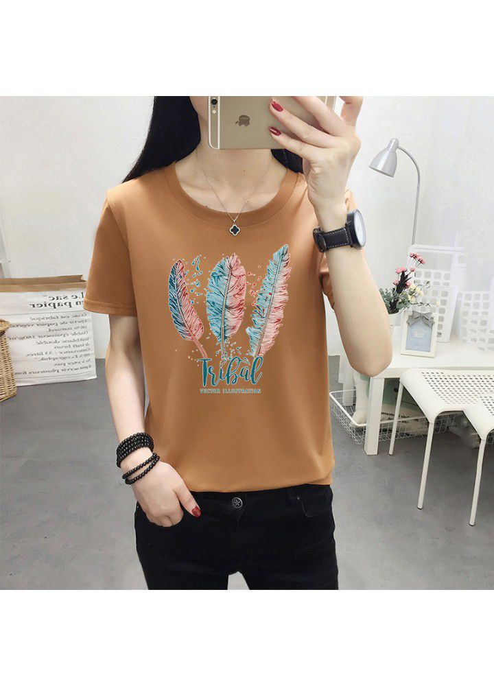 A variety of T-shirts women's 2021 summer new Korean loose short sleeve T-shirt women's white round neck women's half sleeve top fashion