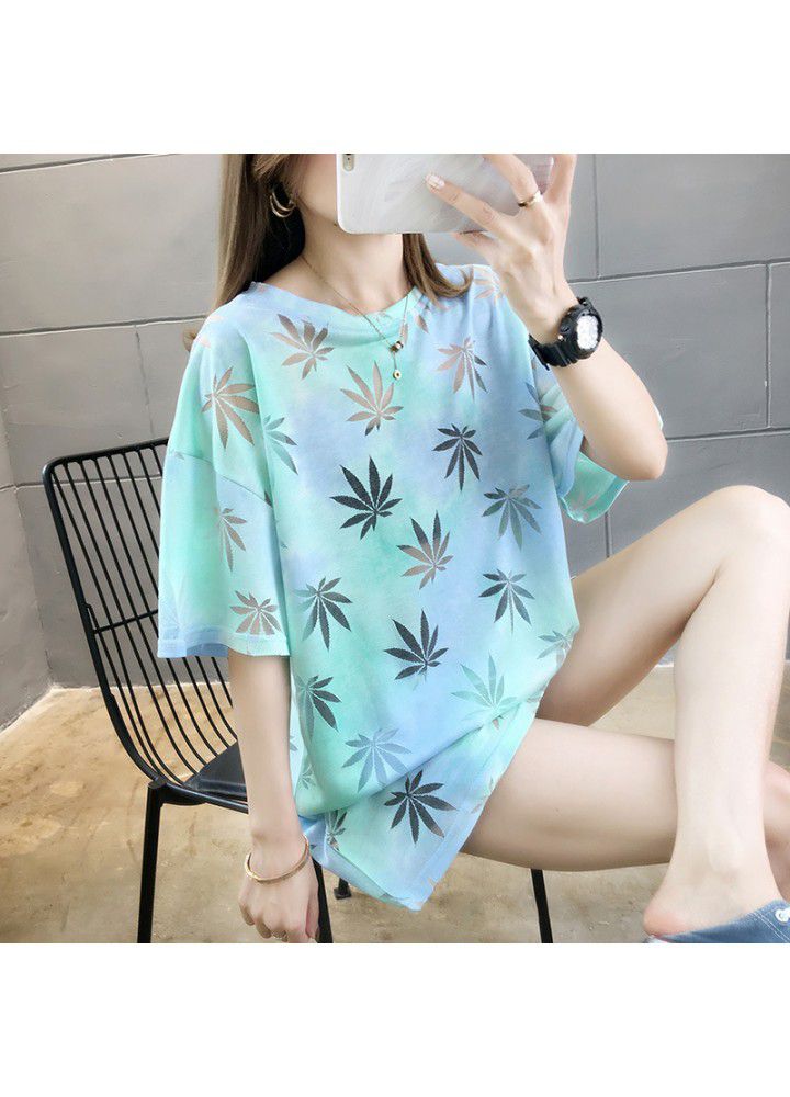 Ins short sleeve T-shirt women's new spring and summer 2021 Korean loose large women's mid long versatile top fashion