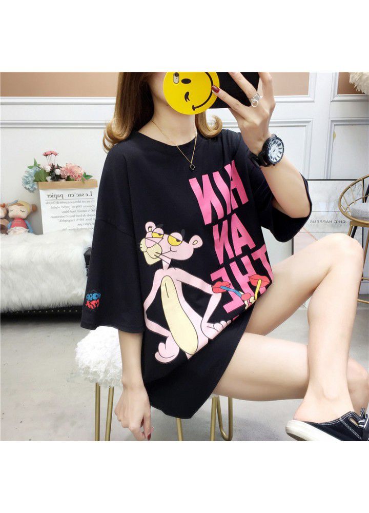 2020 new short sleeve T-shirt women's 200kg large women's loose and fat mm fattened half sleeve top summer fashion