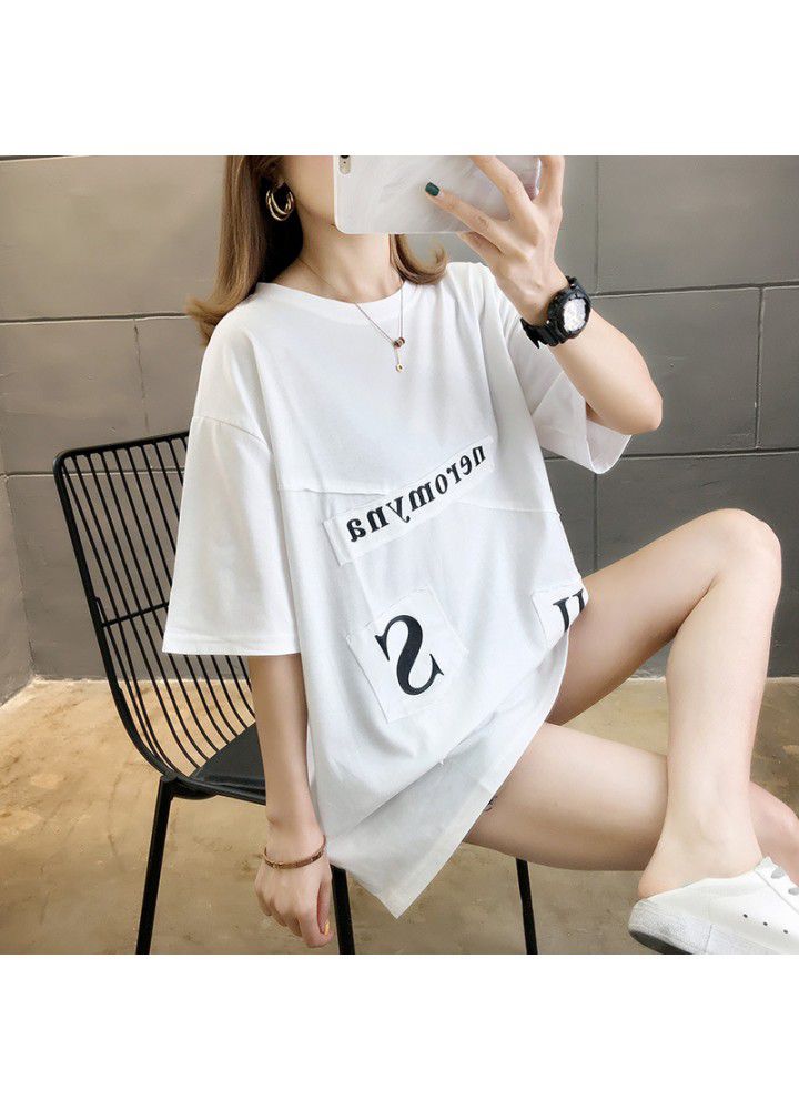 2021 new summer versatile short sleeve T-shirt women's top loose Korean large summer women's half sleeve fashion