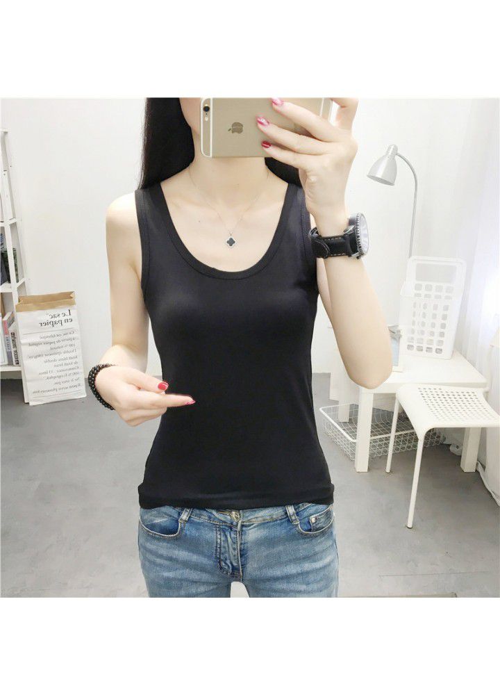 2021 summer new women's lace suspender vest solid color stretch slim body with bottom coat 2021 summer new women's lace suspender vest solid color stretch slim body with bottom coat