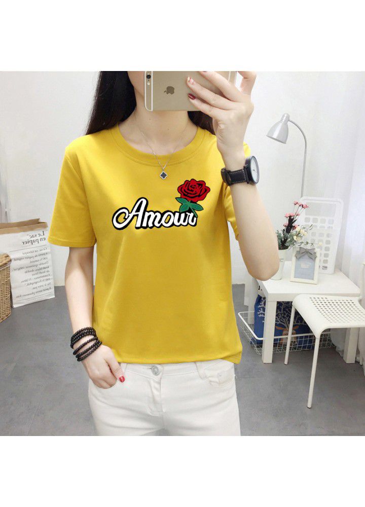 A variety of T-shirts women's 2021 summer new Korean loose short sleeve T-shirt women's white round neck women's half sleeve top fashion