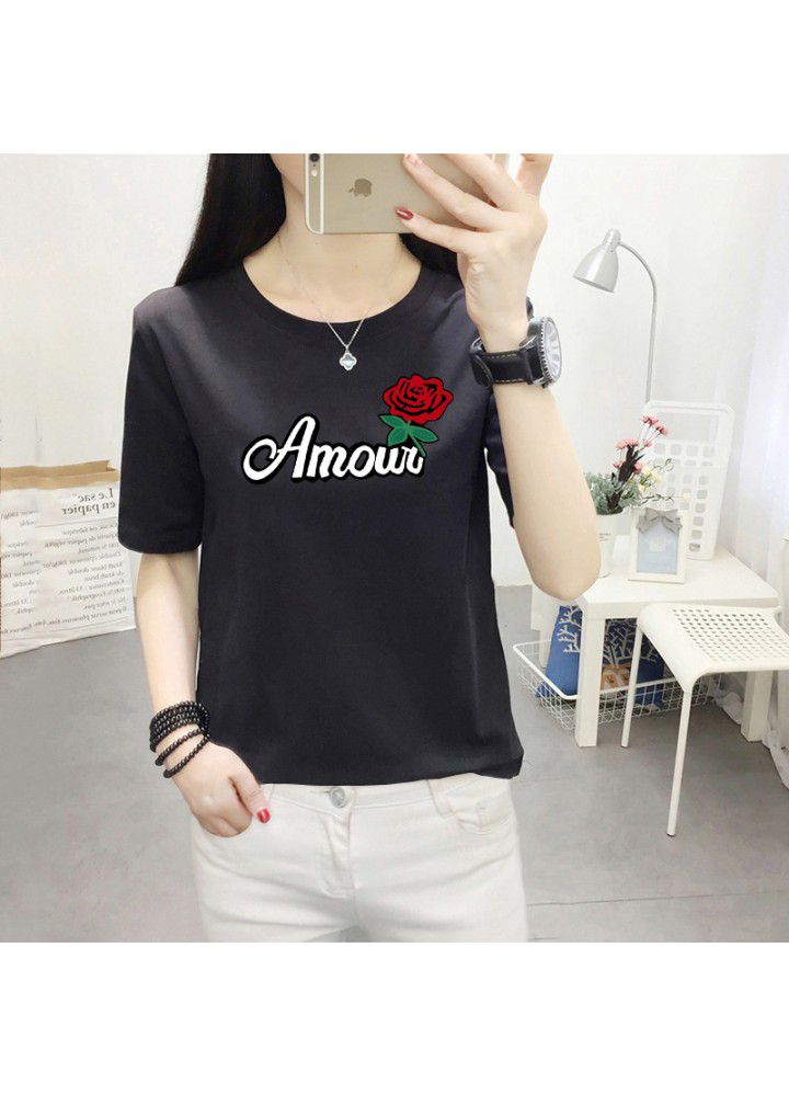 A variety of T-shirts women's 2021 summer new Korean loose short sleeve T-shirt women's white round neck women's half sleeve top fashion