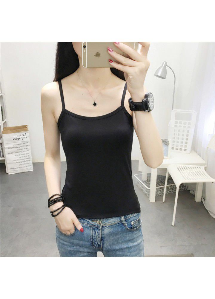 2021 summer new women's lace suspender vest solid color stretch slim body with bottom coat 2021 summer new women's lace suspender vest solid color stretch slim body with bottom coat