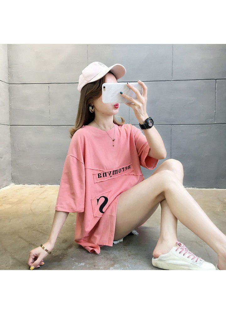 2021 new summer versatile short sleeve T-shirt women's top loose Korean large summer women's half sleeve fashion