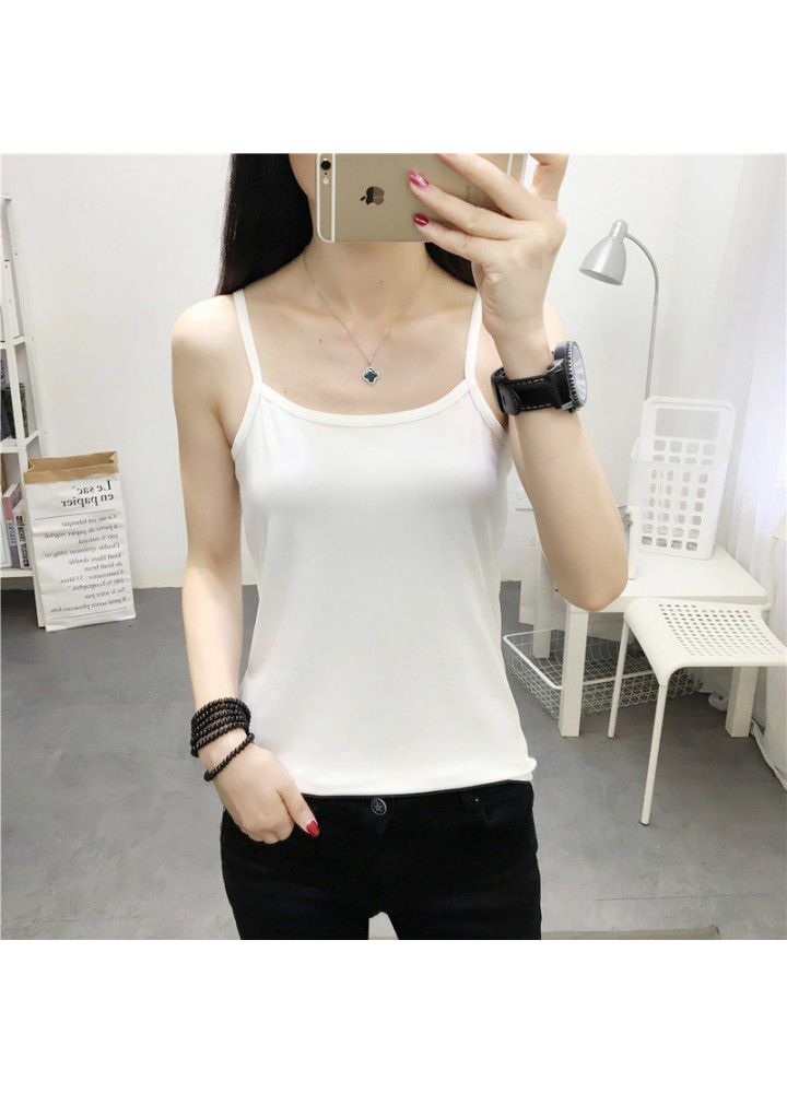 2021 summer new women's lace suspender vest solid color stretch slim body with bottom coat 2021 summer new women's lace suspender vest solid color stretch slim body with bottom coat