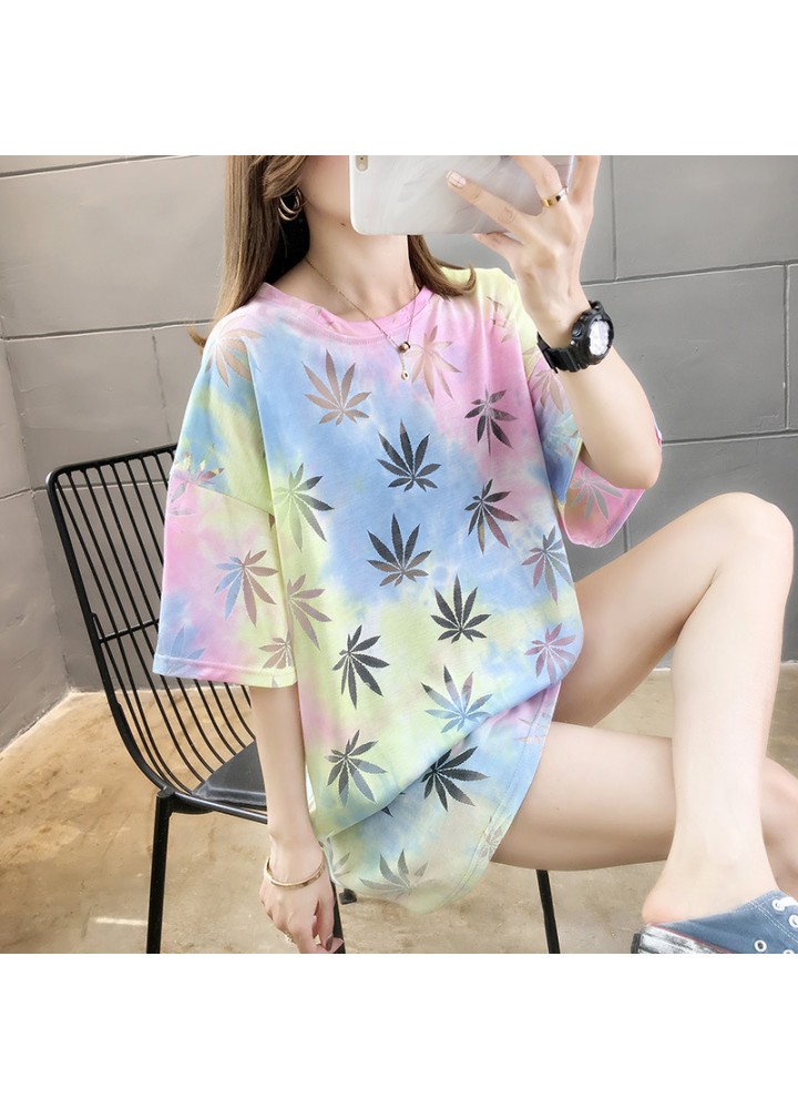 Ins short sleeve T-shirt women's new spring and summer 2021 Korean loose large women's mid long versatile top fashion