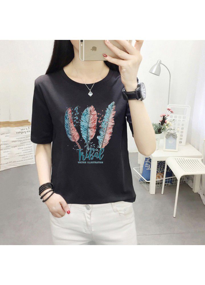 A variety of T-shirts women's 2021 summer new Korean loose short sleeve T-shirt women's white round neck women's half sleeve top fashion