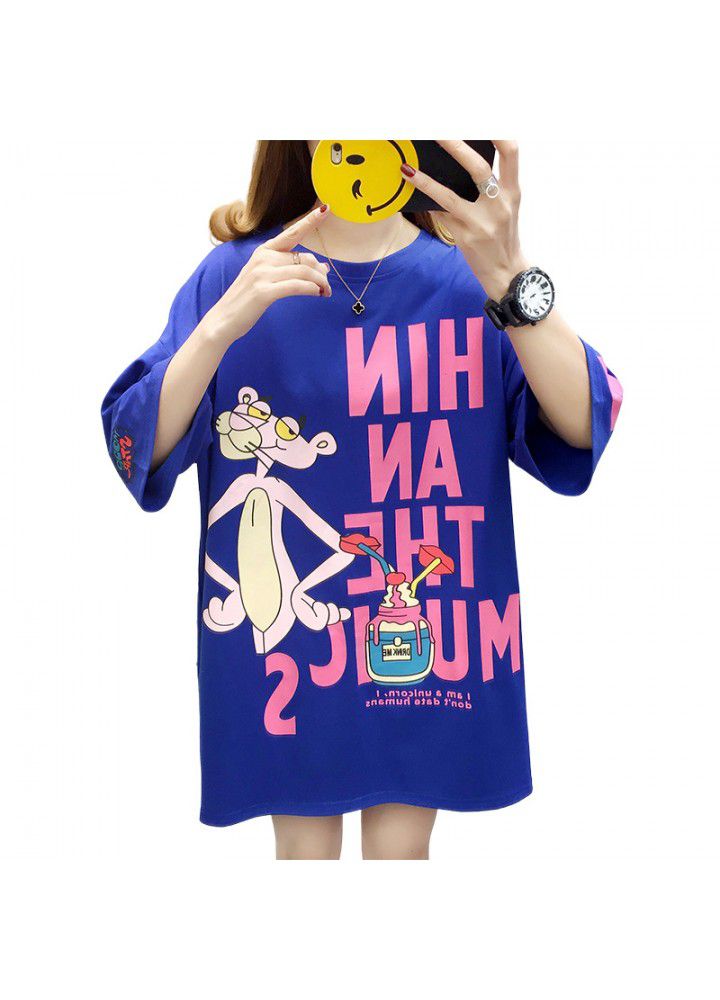 2020 new short sleeve T-shirt women's 200kg large women's loose and fat mm fattened half sleeve top summer fashion