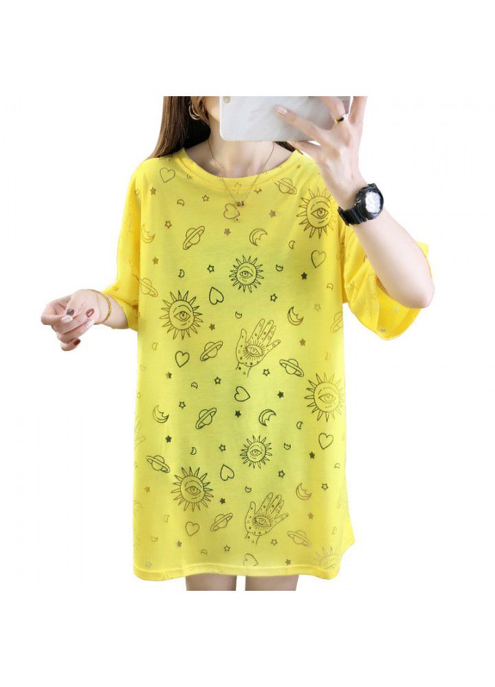 Summer 2021 new Korean women's loose and thin foreign style half sleeve top fat mm large short sleeve T-shirt