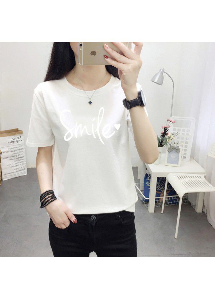 A variety of T-shirts women's 2021 summer new Korean loose short sleeve T-shirt women's white round neck women's half sleeve top fashion