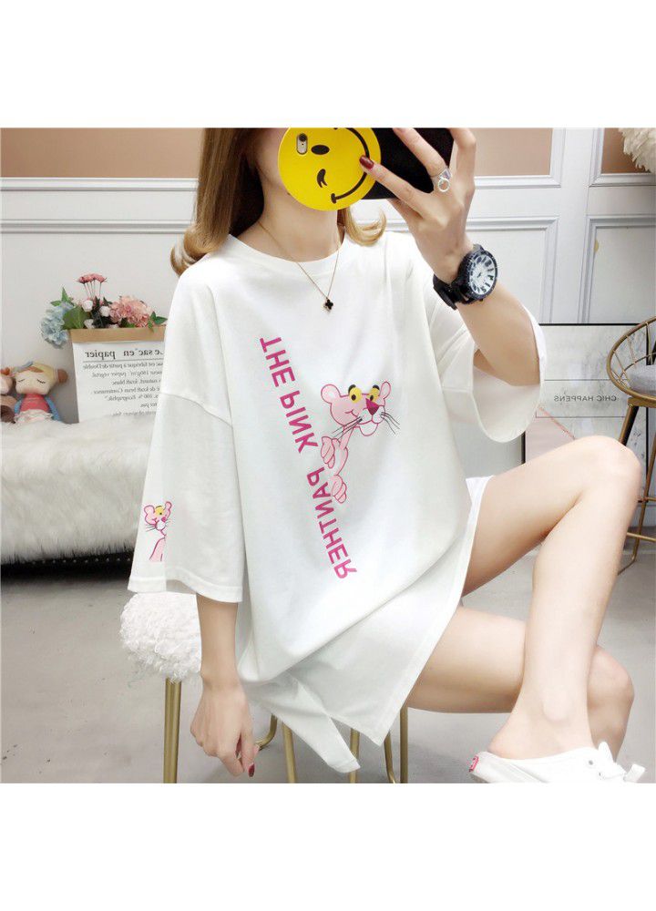 Short sleeve T-shirt women's fashion 2020 new loose Korean student large medium length white half sleeve top women's summer