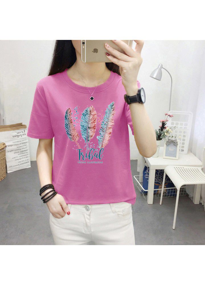 A variety of T-shirts women's 2021 summer new Korean loose short sleeve T-shirt women's white round neck women's half sleeve top fashion