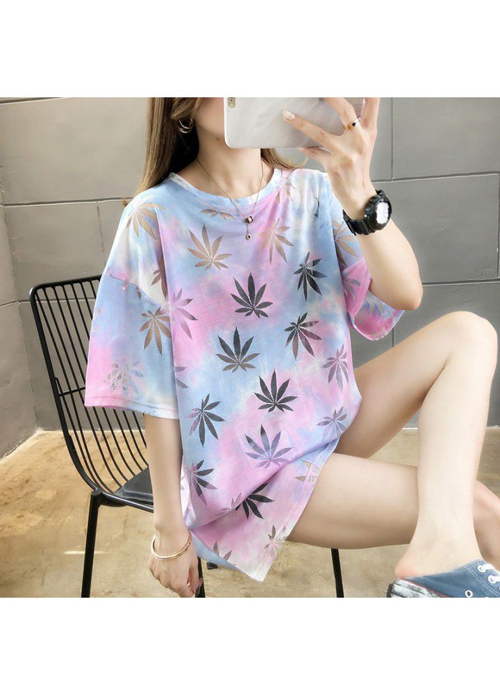 Ins short sleeve T-shirt women's new spring and summer 2021 Korean loose large women's mid long versatile top fashion