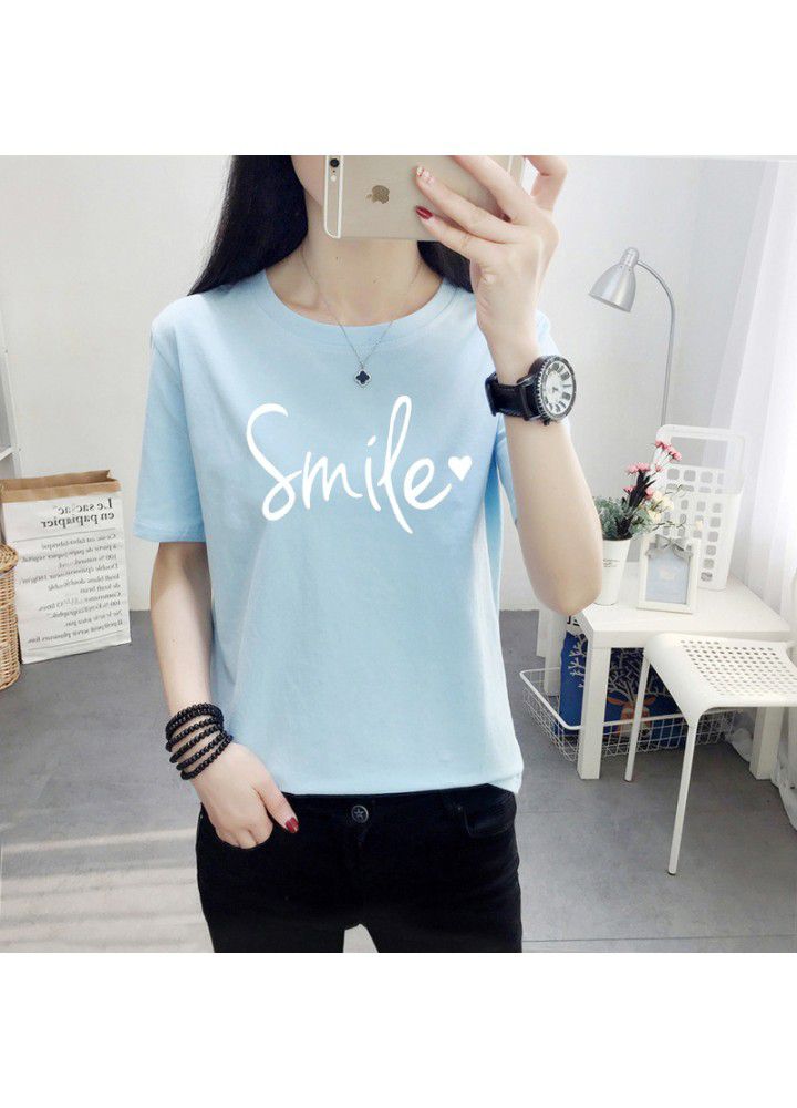 A variety of T-shirts women's 2021 summer new Korean loose short sleeve T-shirt women's white round neck women's half sleeve top fashion