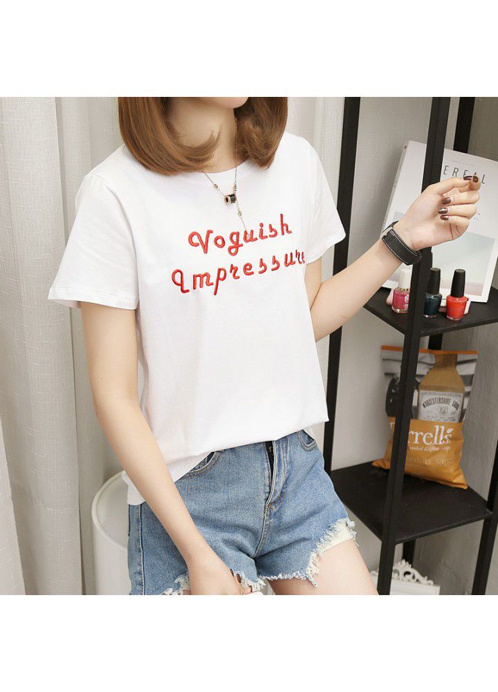 Summer 2021 new Korean student loose red t-shirt female short sleeve Han Fan versatile cotton half sleeve clothes