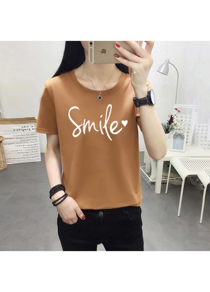 A variety of T-shirts women's 2021 summer new Korean loose short sleeve T-shirt women's white round neck women's half sleeve top fashion