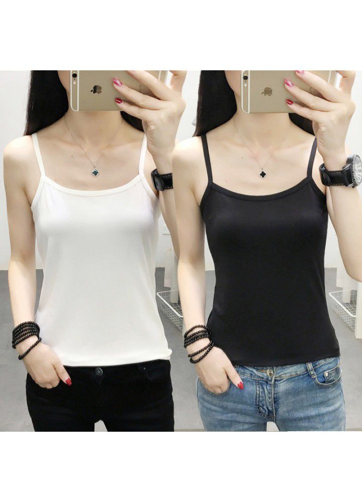 2021 summer new women's lace suspender vest solid color stretch slim body with bottom coat 2021 summer new women's lace suspender vest solid color stretch slim body with bottom coat