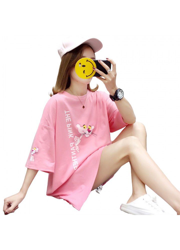 Short sleeve T-shirt women's fashion 2020 new loose Korean student large medium length white half sleeve top women's summer