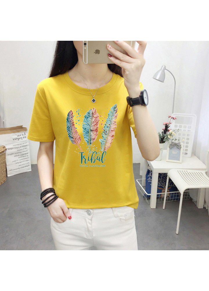 A variety of T-shirts women's 2021 summer new Korean loose short sleeve T-shirt women's white round neck women's half sleeve top fashion