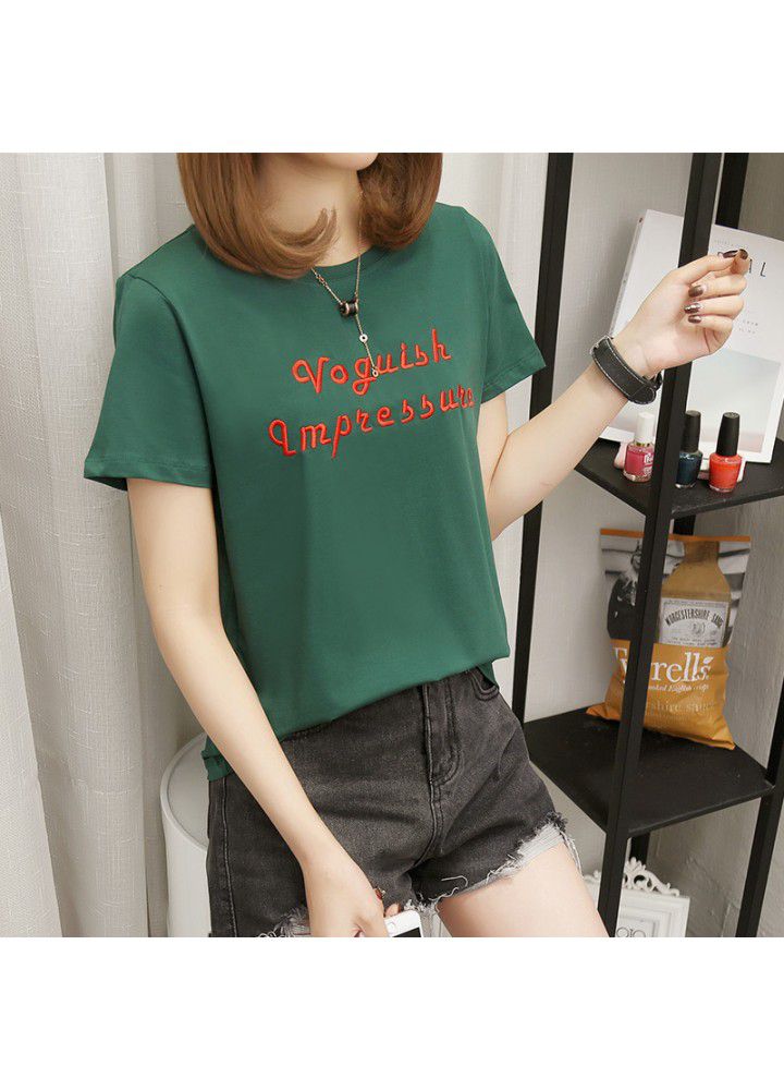 Summer 2021 new Korean student loose red t-shirt female short sleeve Han Fan versatile cotton half sleeve clothes