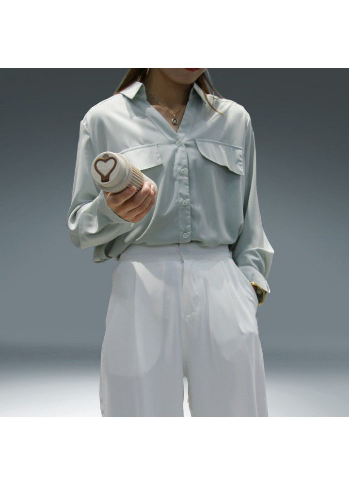 Shirtsleeves' new style in spring and summer 2021 Korean style design temperament loose drape texture breathable cardigan top