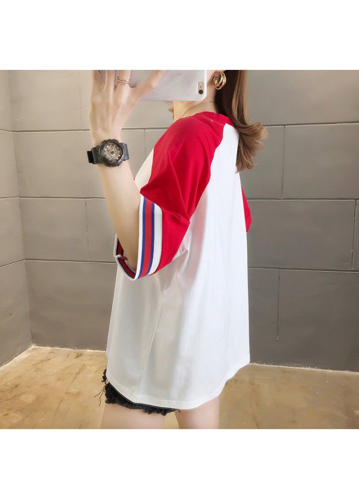 Short sleeve T-shirt Girls Summer 2021 new junior high school students Korean loose casual versatile clothes