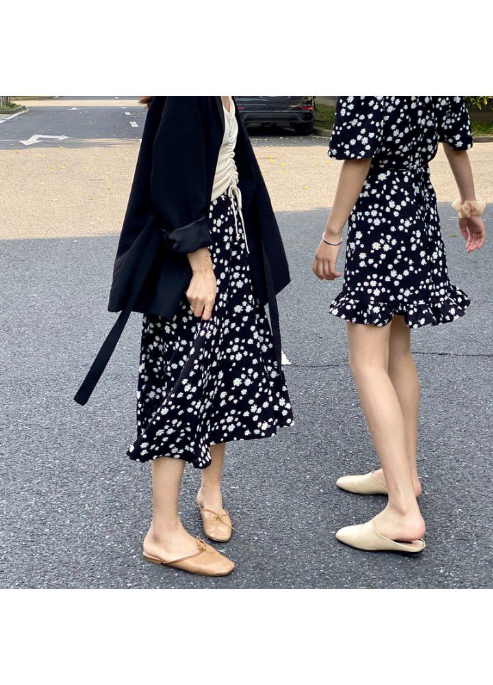 Zhicongxi bubble sleeve Daisy 2020 spring waist slim Chiffon Dress + skirt for best friend 533