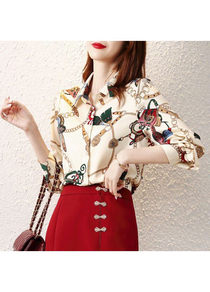 Chiffon shirt women's 2021 spring dress new fashion design temperament