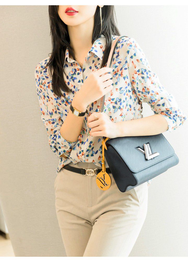Floral Top Women's shirt Western Korean early spring 2021 new French gentle floral shirt casual