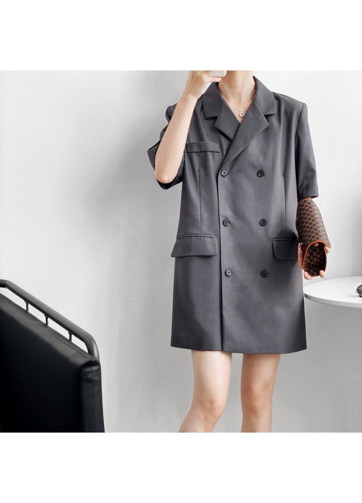 Zhicongxi Korean version loose double breasted suit short skirt feminine style slim dress 2021 summer new 1810