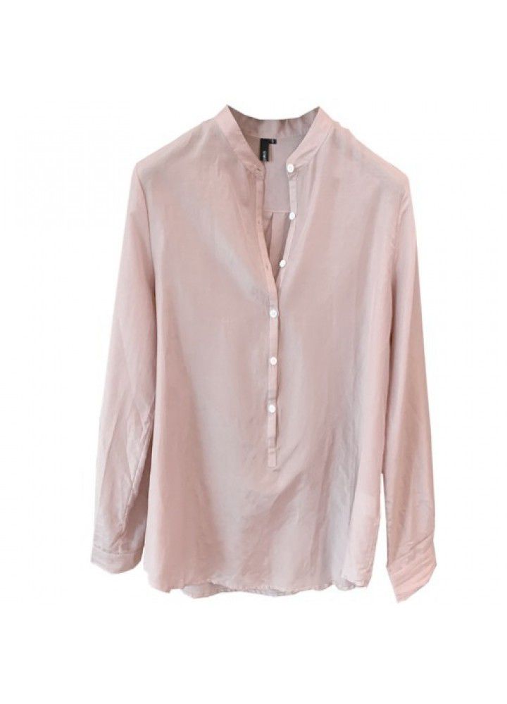 New shirt on 2021 professional women's design chic top spring summer light mature Korean loose temperament new stock
