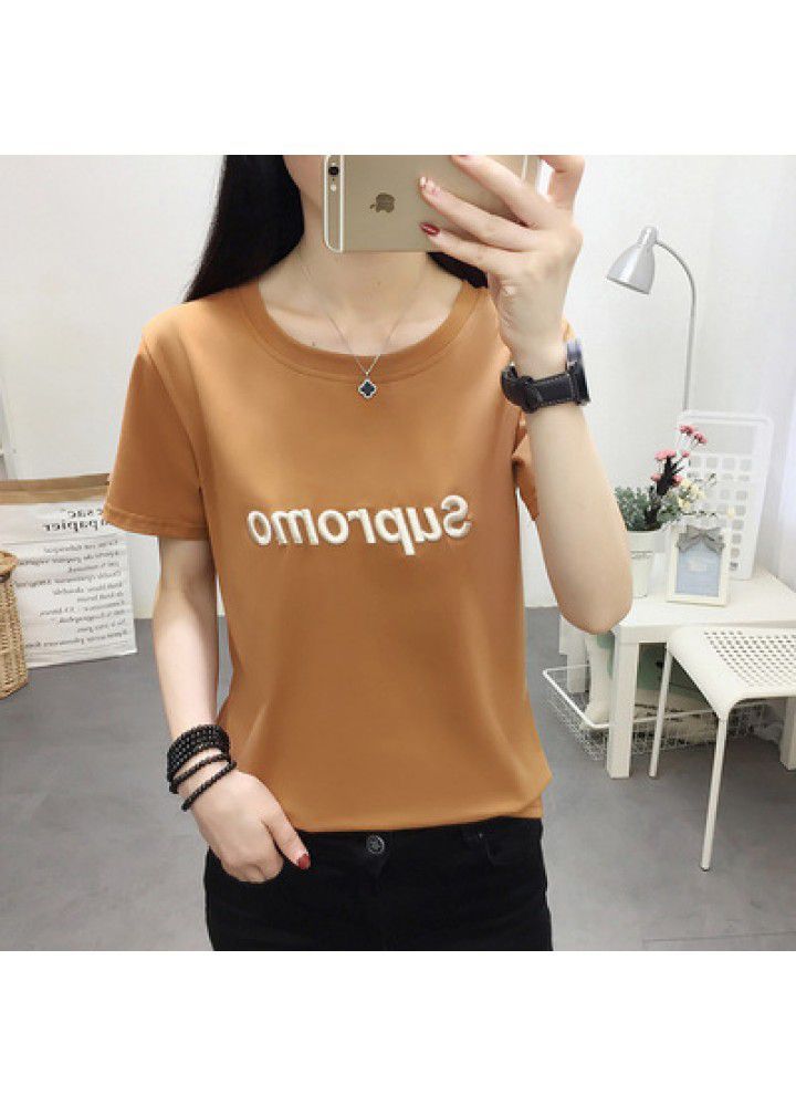 Big size women's 2020 new summer short sleeve T-shirt women's Korean version loose and versatile big size body
