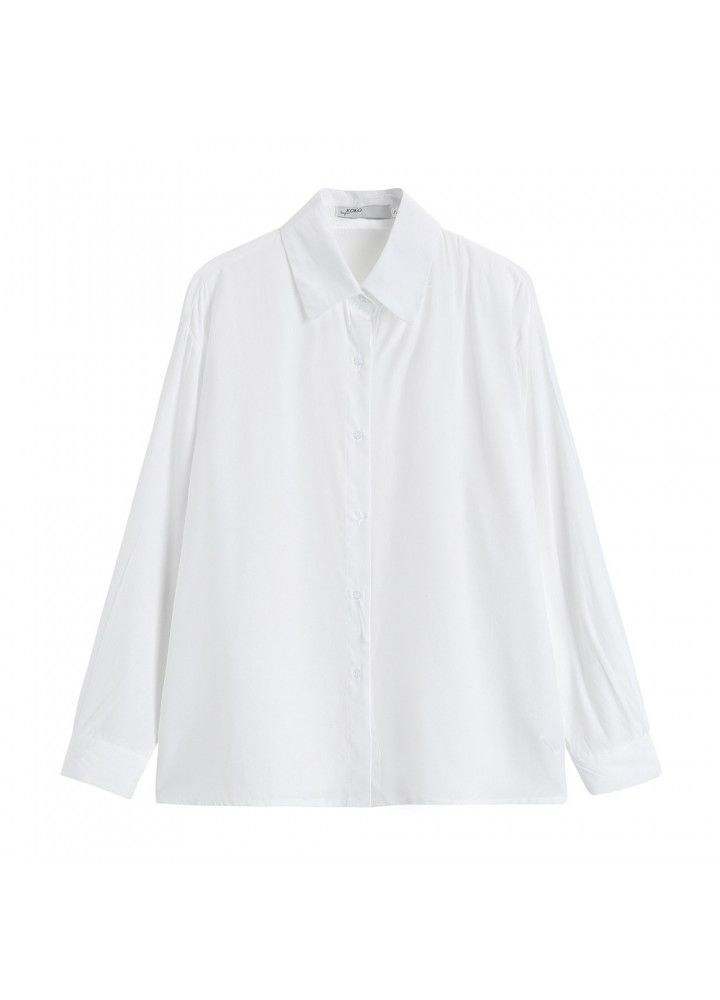 Real photo 2021 new white shirt women's sense of design