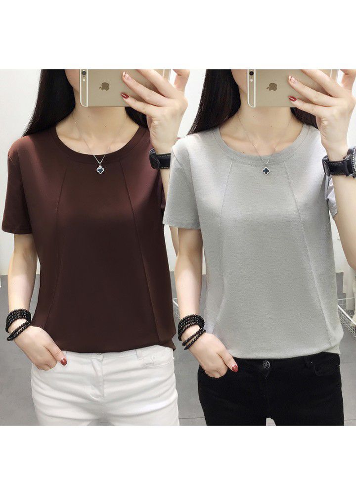 Summer clothing 2020 fat sister 200kg plus plus size women's loose and thin short sleeve T-shirt women's half sleeve clothes