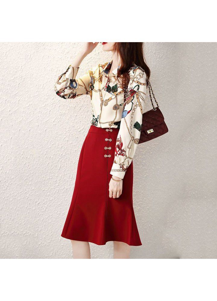 Chiffon shirt women's 2021 spring dress new fashion design temperament