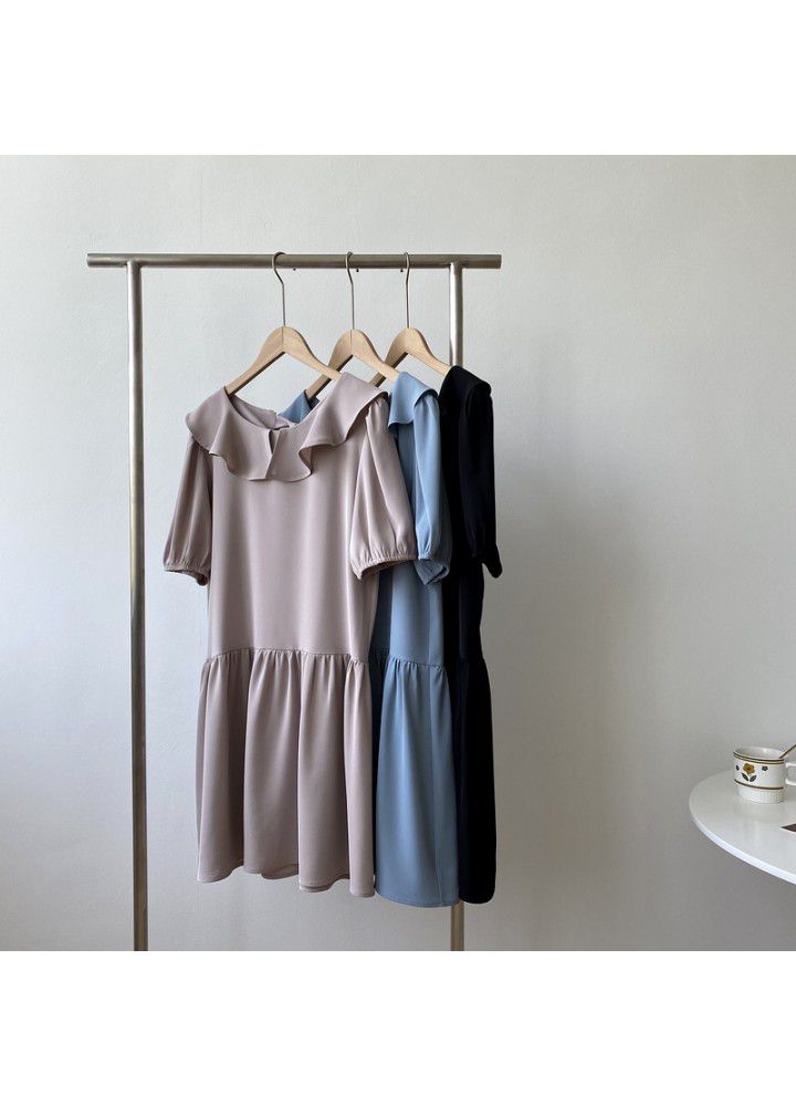 Zhicongxi 2020 summer new Lotus collar A-line medium length petal sleeve French dress 1766