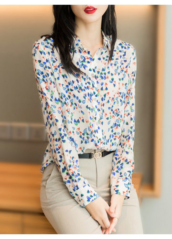 Floral Top Women's shirt Western Korean early spring 2021 new French gentle floral shirt casual
